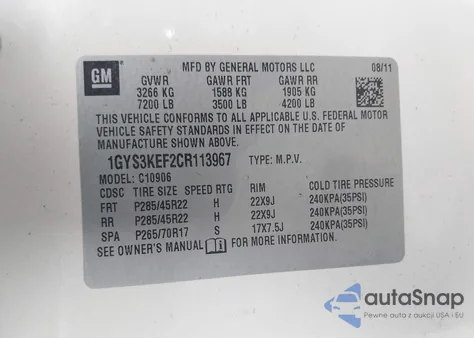 2012 Cadillac Escalade Esv Platinum Edition from USA, damaged, VIN 1GYS3KEF2CR113967